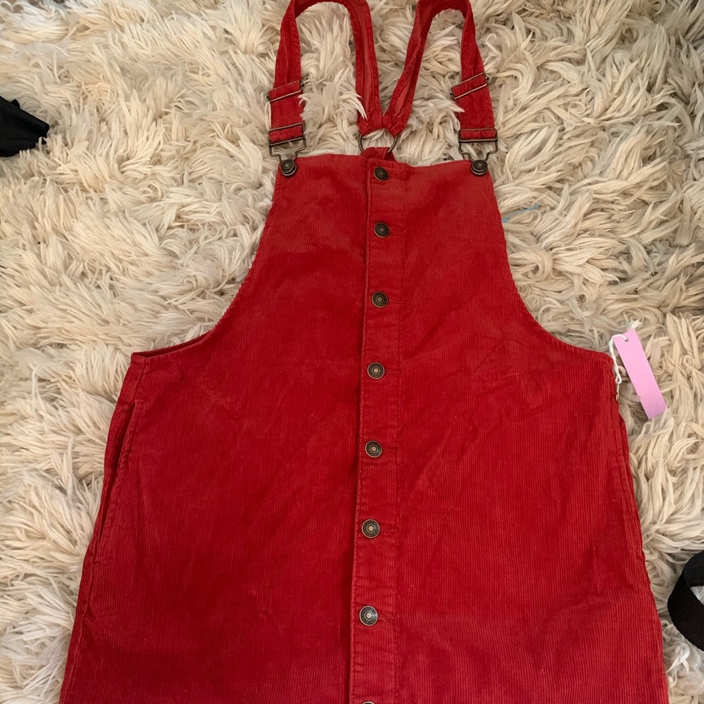 Rust pinafore dress